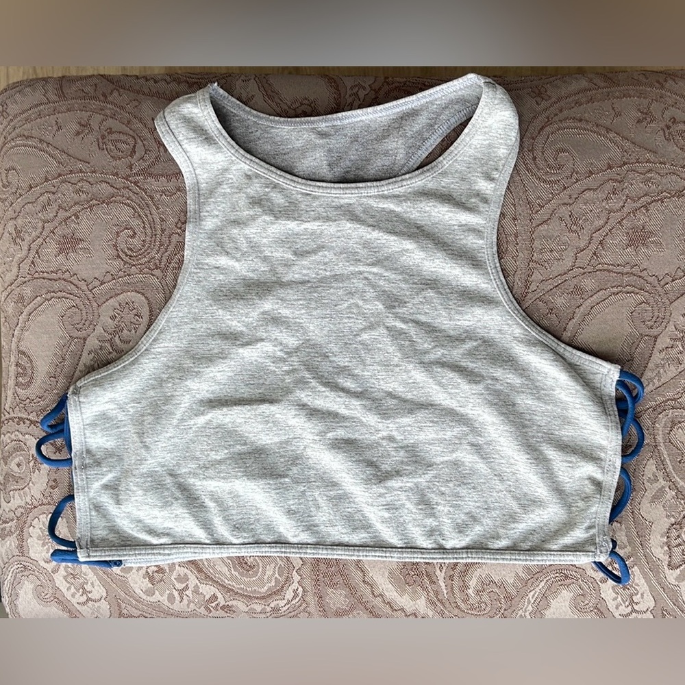 Free People Intimately Side Cross Strap Grey Racerback Bra. NWOT! - Picture 4 of 7